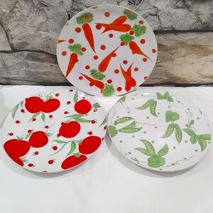 Vintage Franci Taste Setter Vegetable Polkadot Dinner Dishes Villa Vanilla
